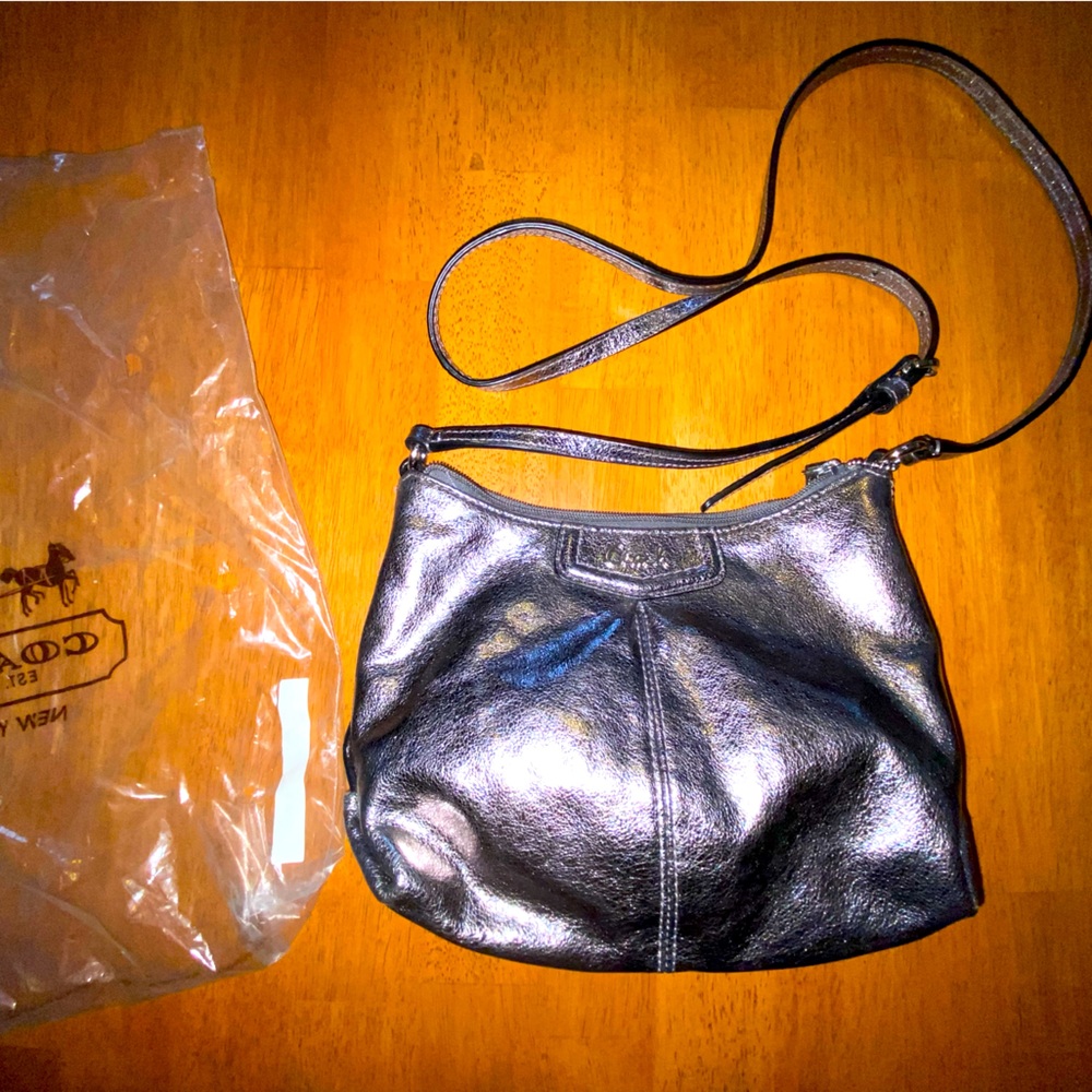 Coach Leather shoulder bag. Pewter. Never Used Brand NEW Condition